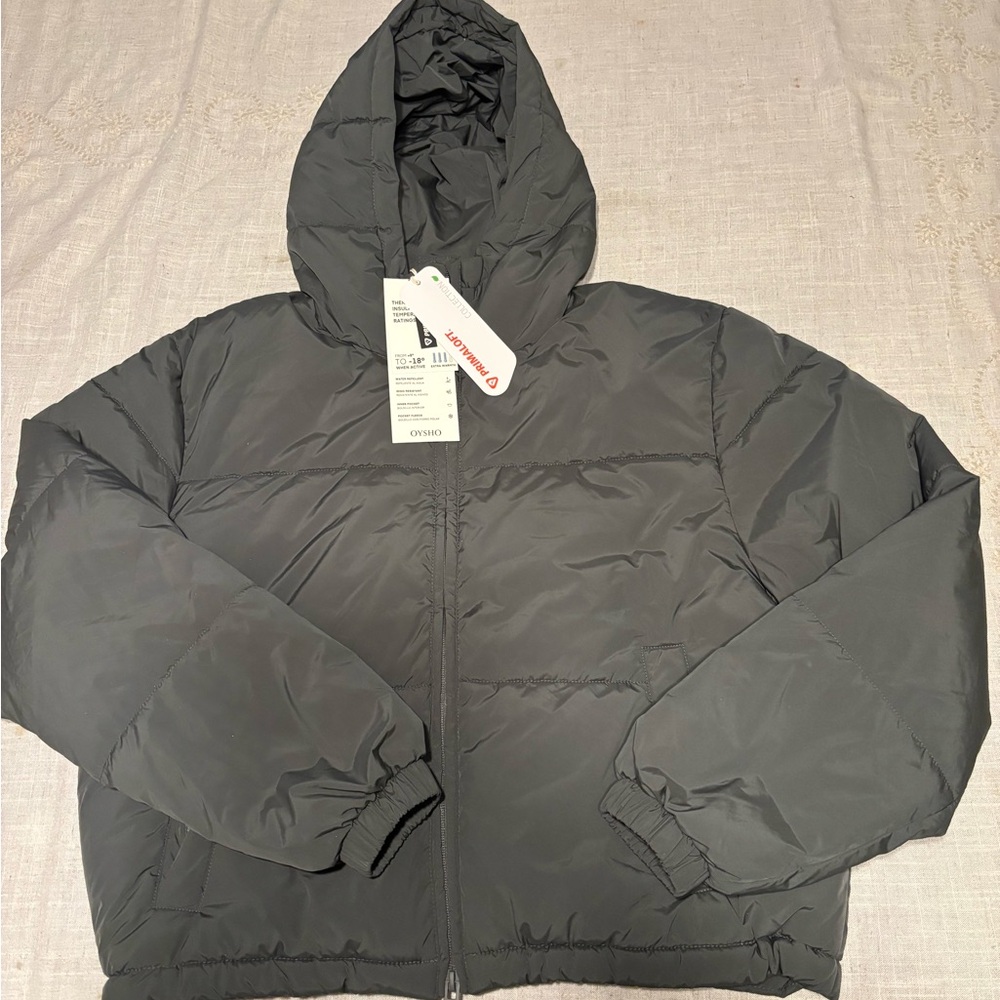 Men's Gray Hooded Puffer Jacket